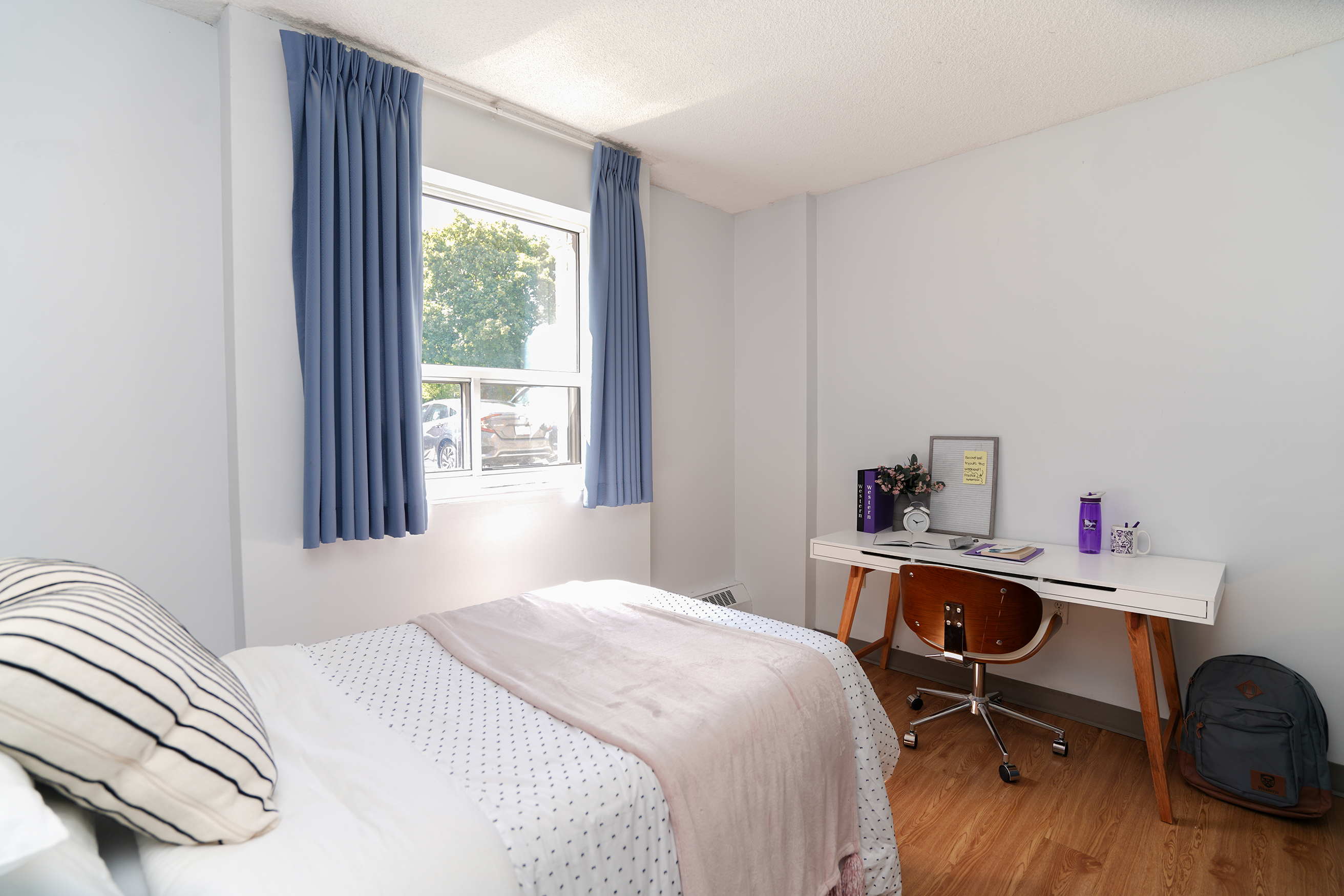 Beaver Ausable Hall Bedroom showing one bed with desk