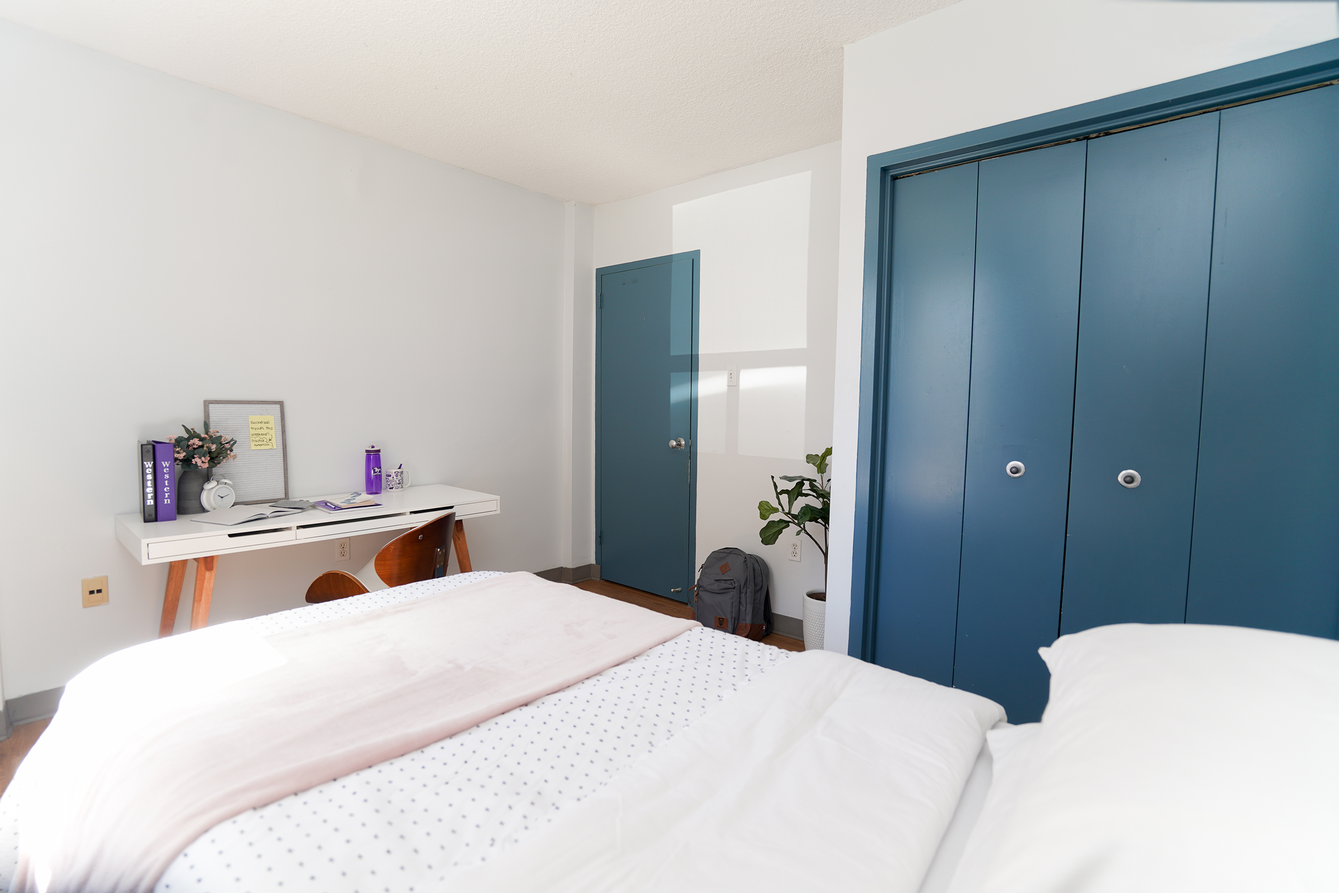 Beaver Ausable Hall Bedroom showing bed and closet
